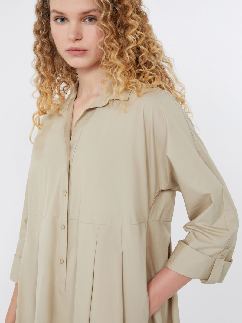 SEGGIO Flared cotton-poplin dress - SAND 5
