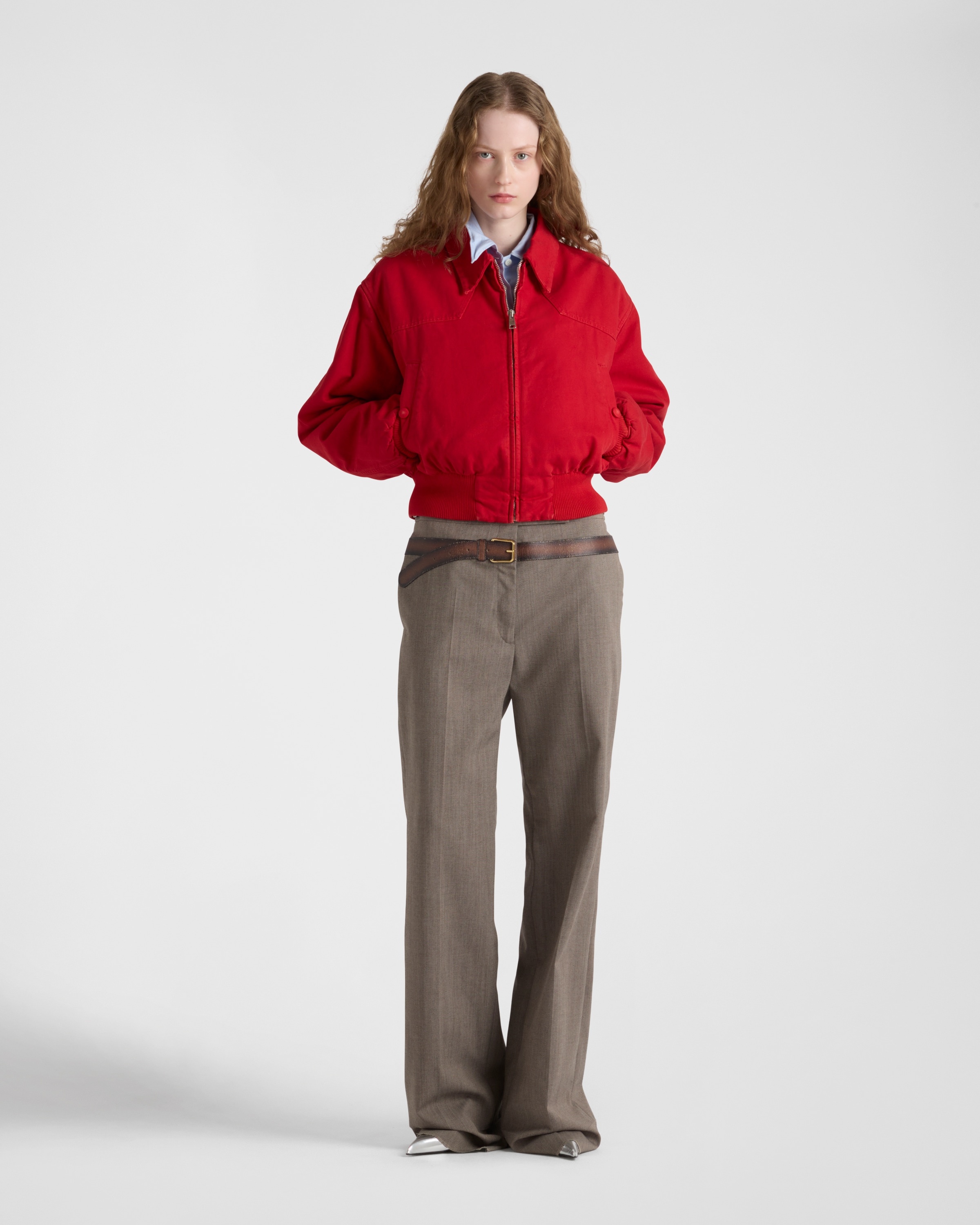 ブルゾン Prada Canvas Oversize Bomber Jacket Oversized canvas jacket in brown - Prada | Mytheresa