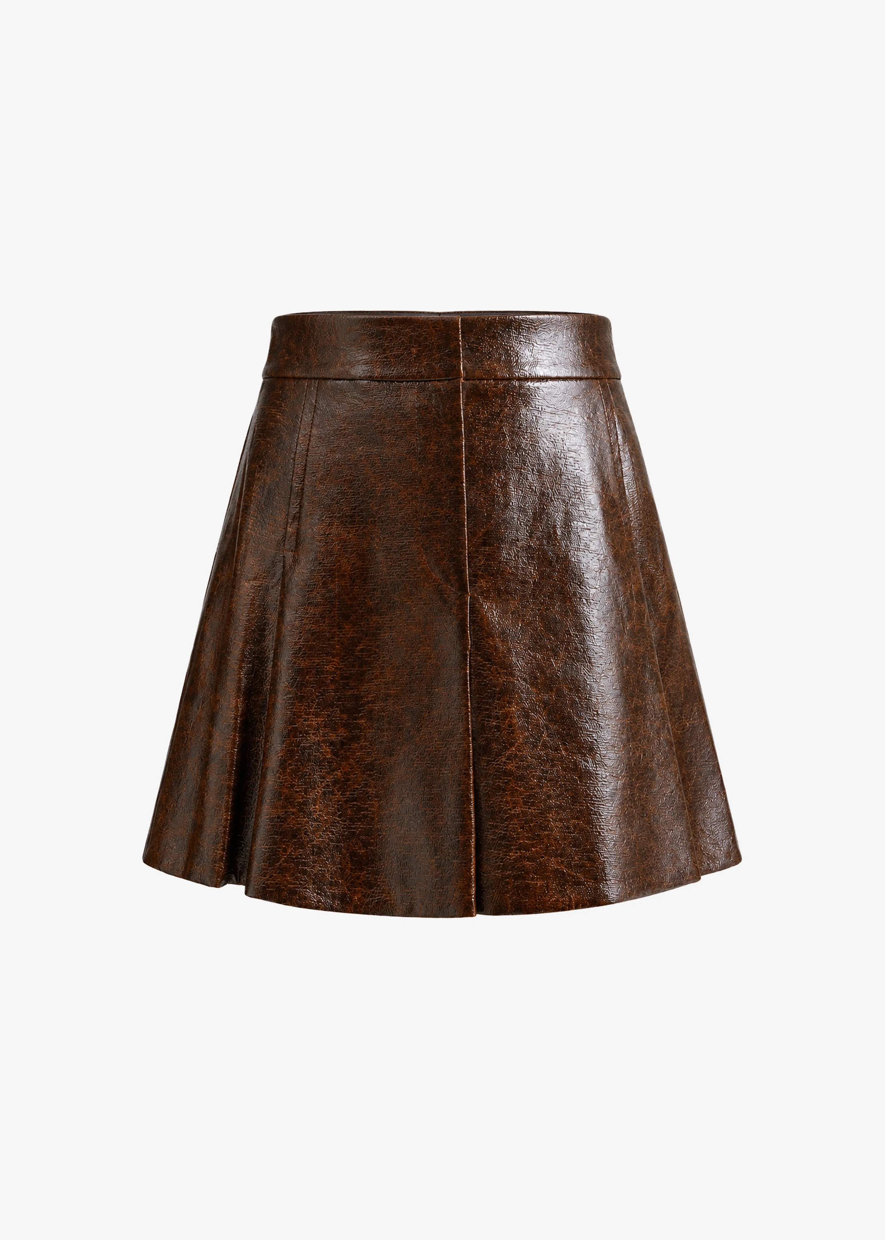 Sportmax Saio Coated Moleskin Mini Skirt - Brown - 1