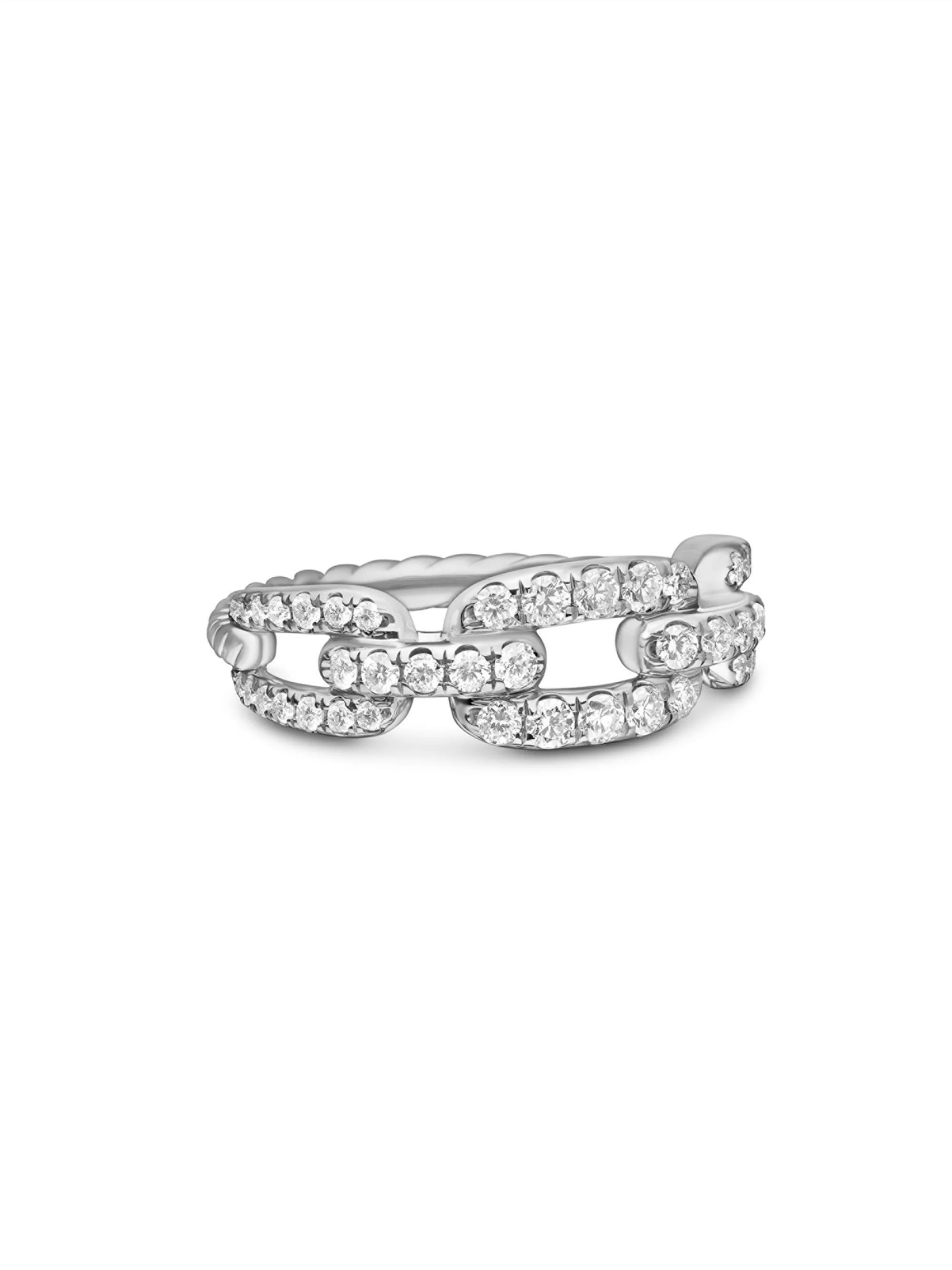 Women's Stax Chain Link Ring in 18K White Gold - White Gold - 1