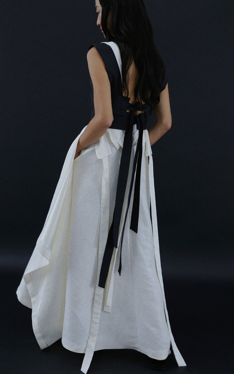 Monica Silk-Blend Maxi Dress ivory - 2