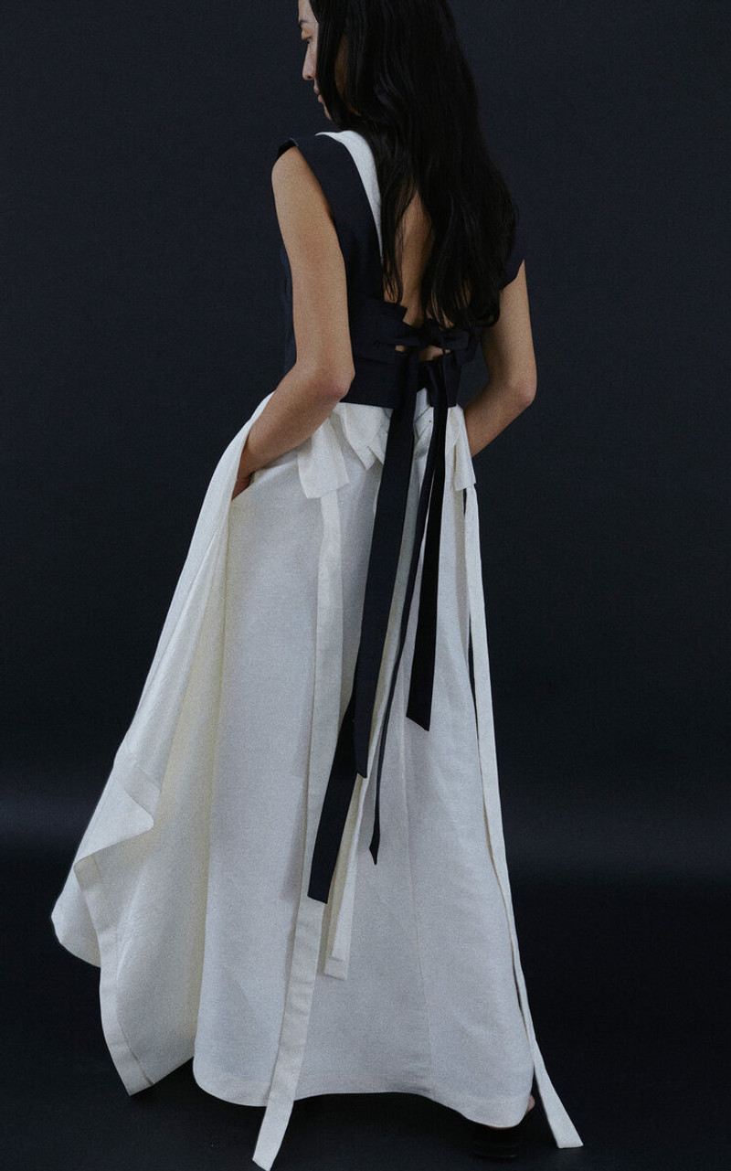 HEIRLOME Monica Silk-Blend Maxi Dress ivory outlook