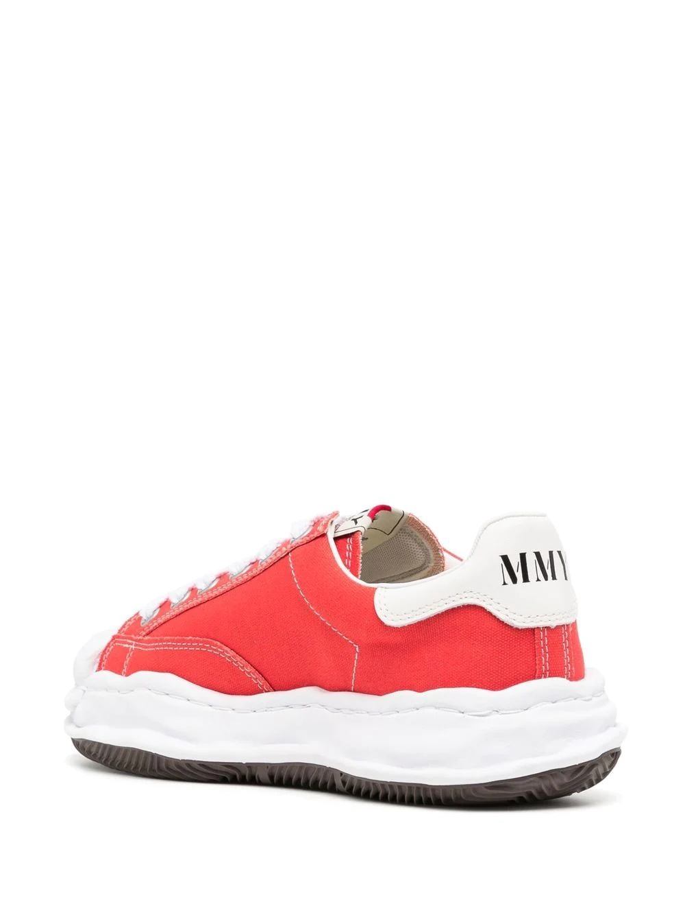 ridged-trim low-top sneakers - 3