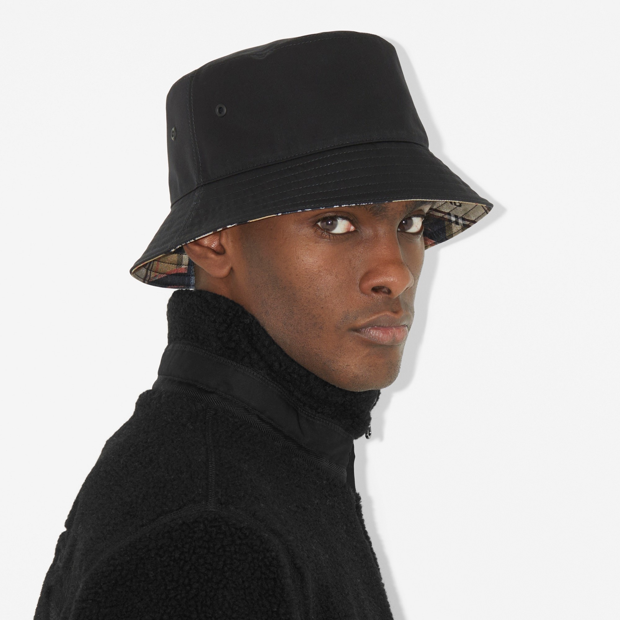 Embroidered Logo Cotton Gabardine Bucket Hat - 4