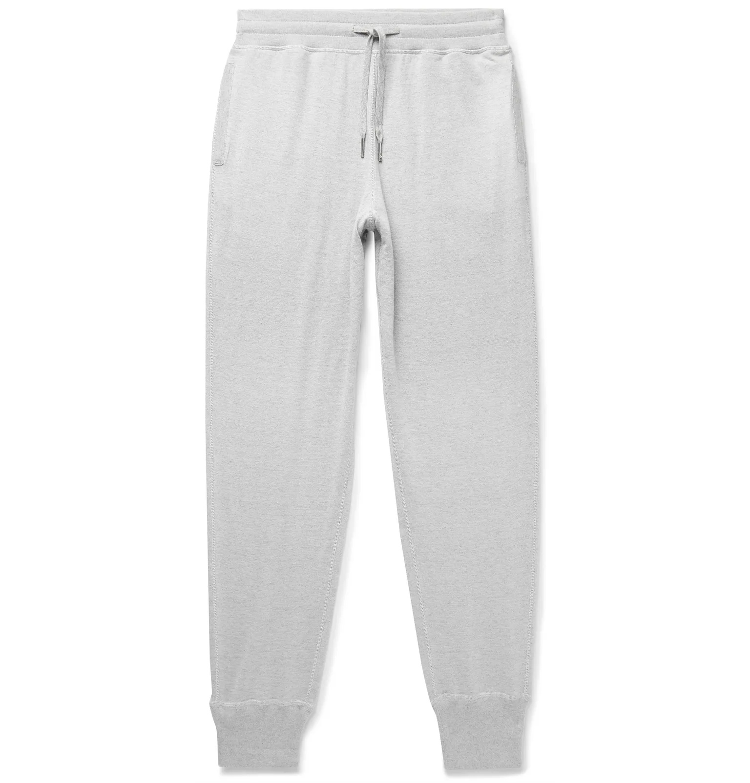 Tapered Melangé Cotton, Silk and Cashmere-Blend Sweatpants - 1