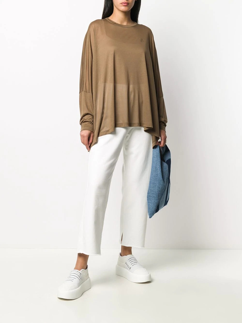 semi-sheer long sleeve T-shirt - 2