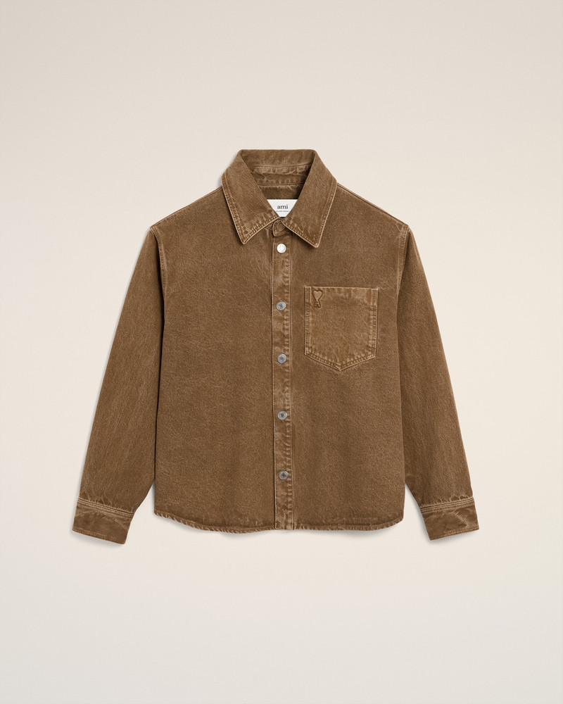 BROWN COTTON AMI DE COEUR OVERSHIRT 1