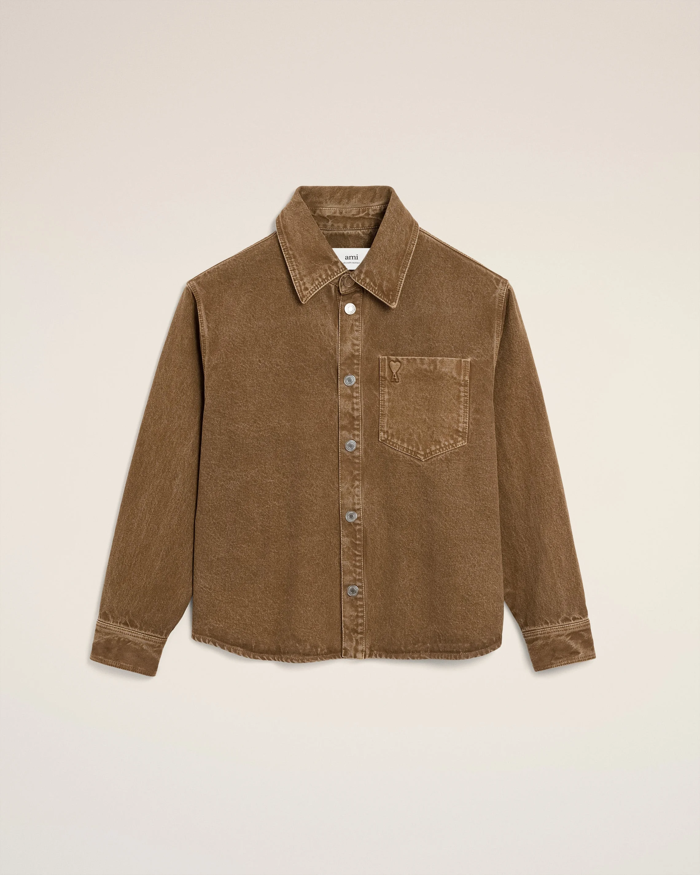 BROWN COTTON AMI DE COEUR OVERSHIRT - 1