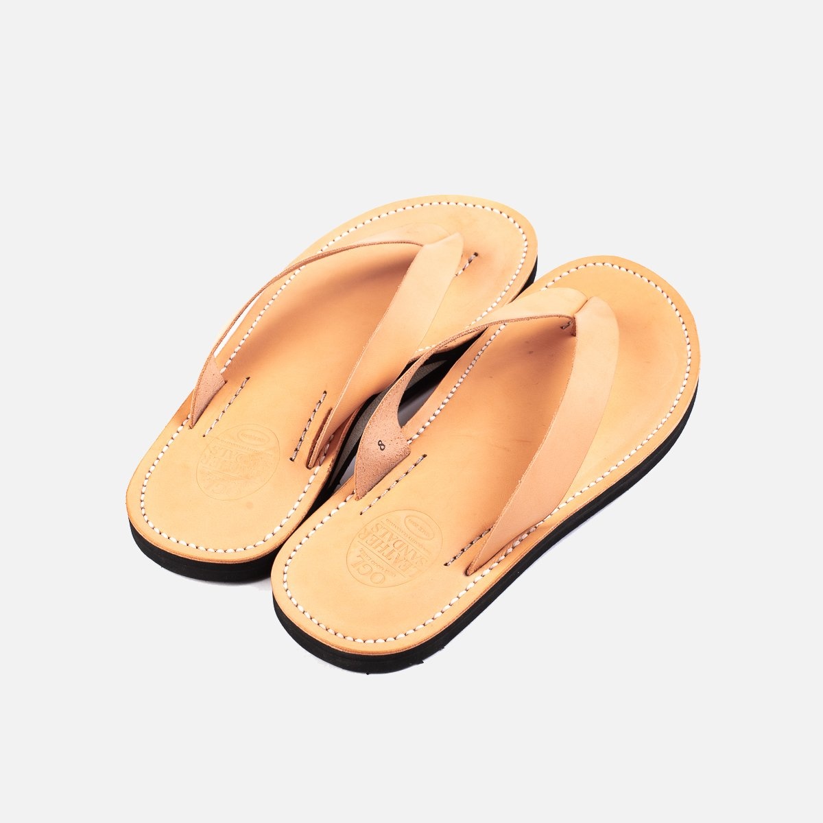 OGL-DRSOLE-THONG-NAT OGL X Dr. Sole Leather Thong Sandals - Natural - 5