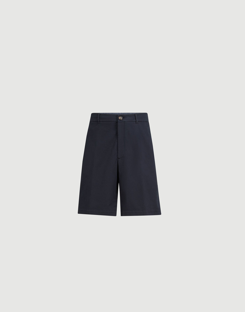 Garment-dyed Bermuda shorts in American Pima cotton comfort gabardine 1