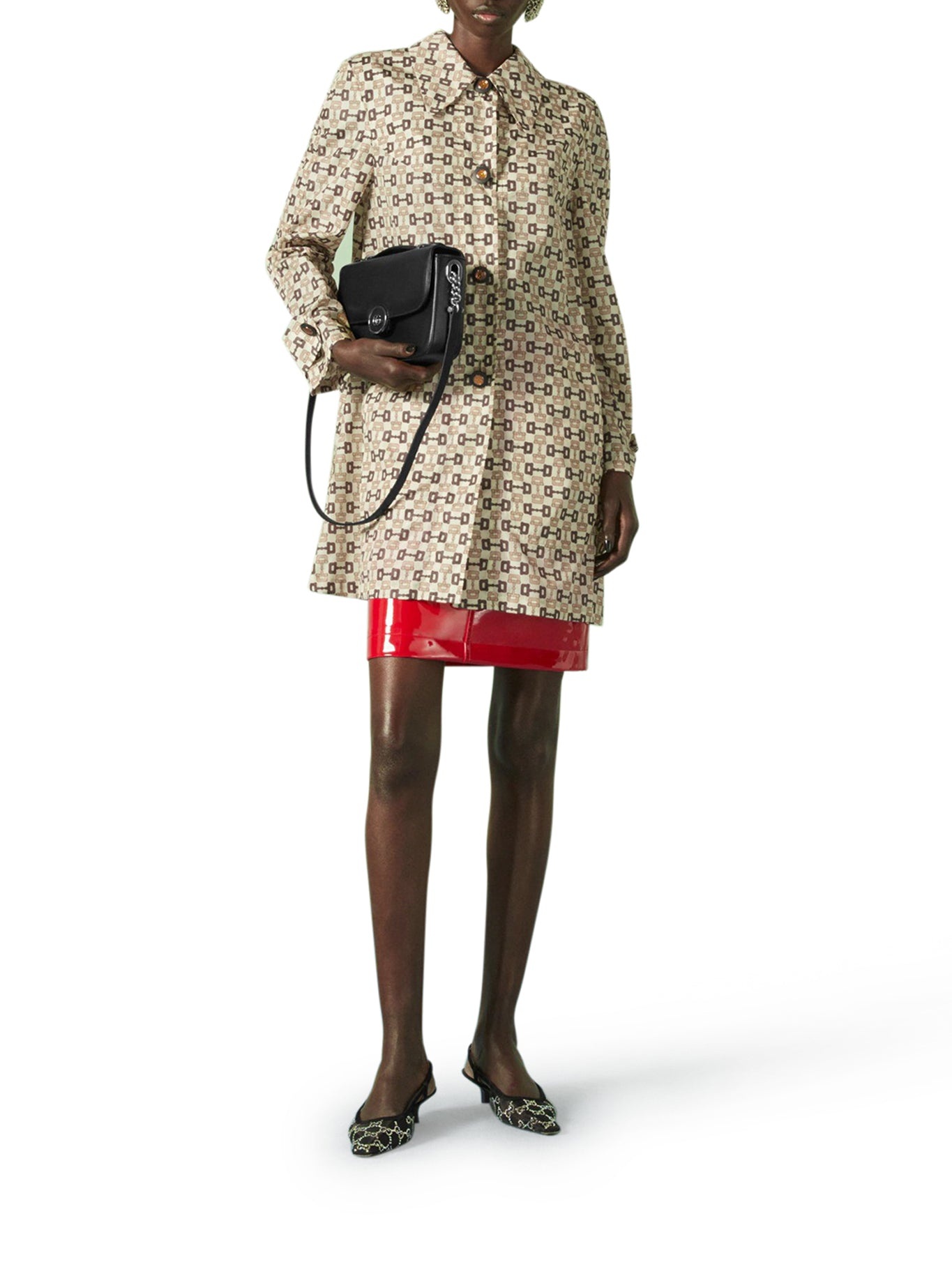 GUCCI NYLON COAT WITH GUCCI HORSEBIT PRINT | suitnegozi