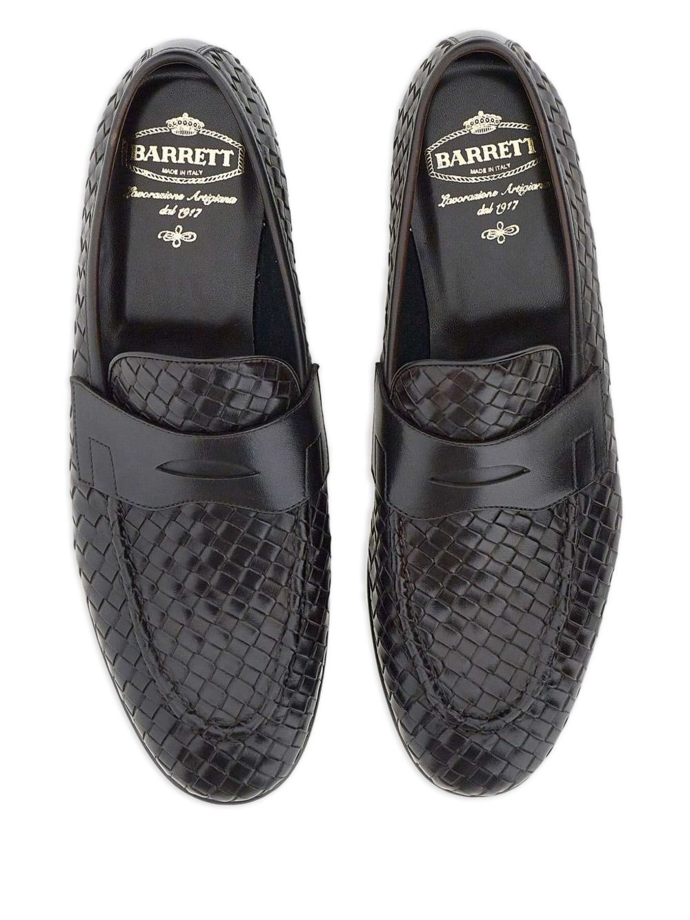 woven leather loafers - 4