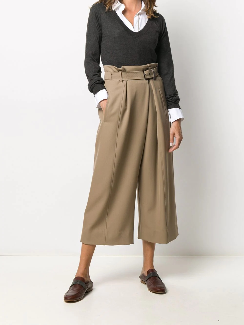 cropped belted trousers - 2