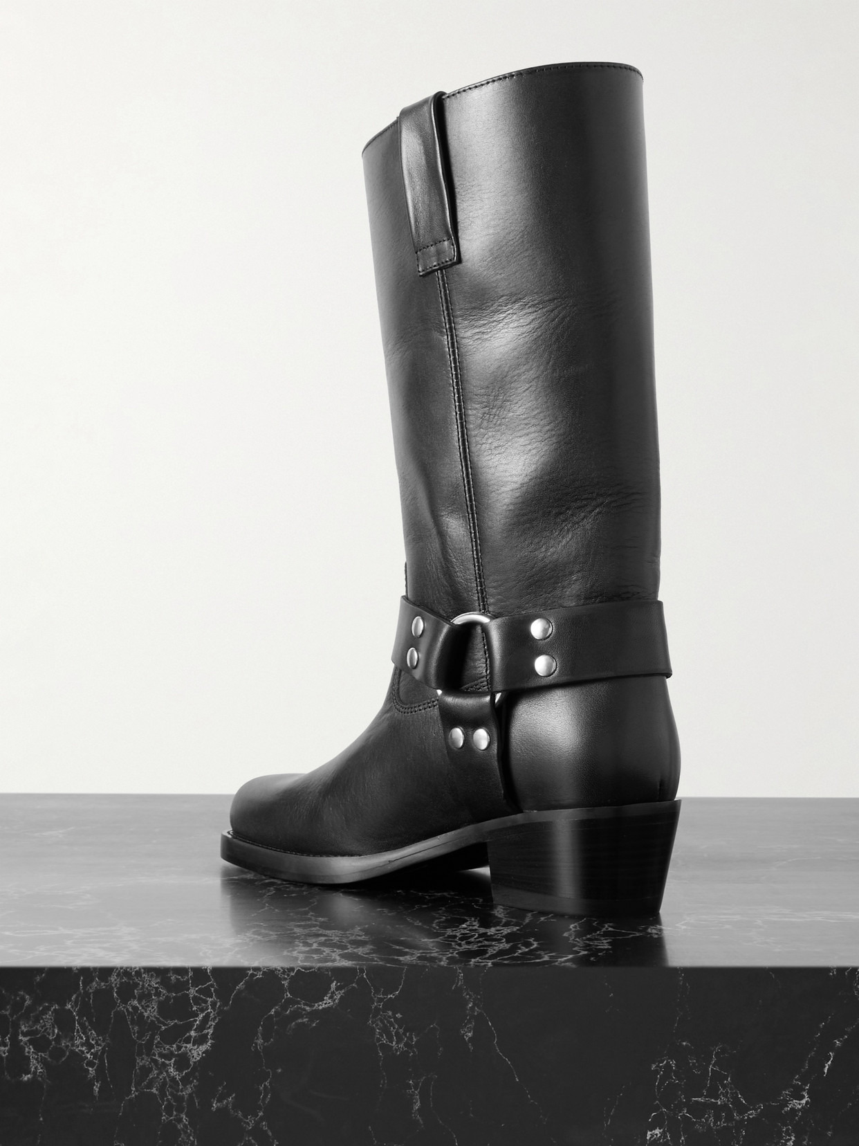 Roxy Embellished Leather Knee Boots - 3