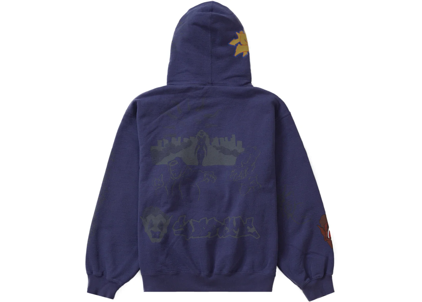 Supreme Supreme Sunrise Hooded Sweatshirt Washed Navy | REVERSIBLE