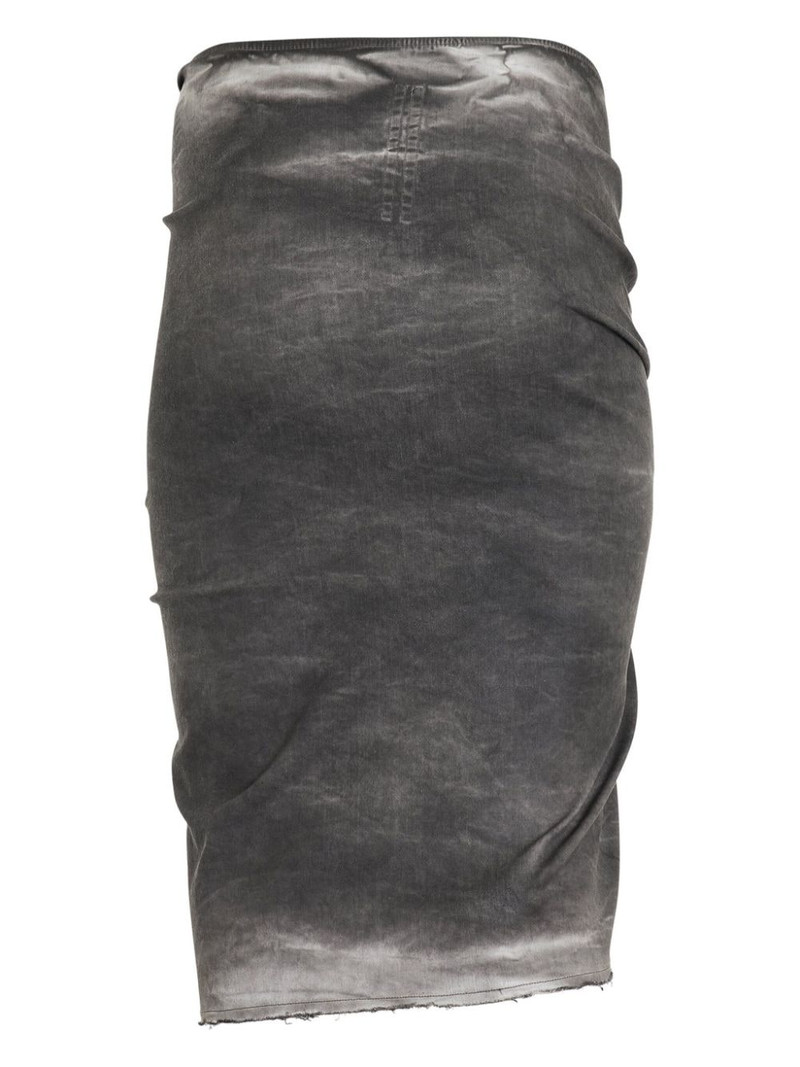 Rick Owens DRKSHDW EDFU front-slit denim skirt outlook