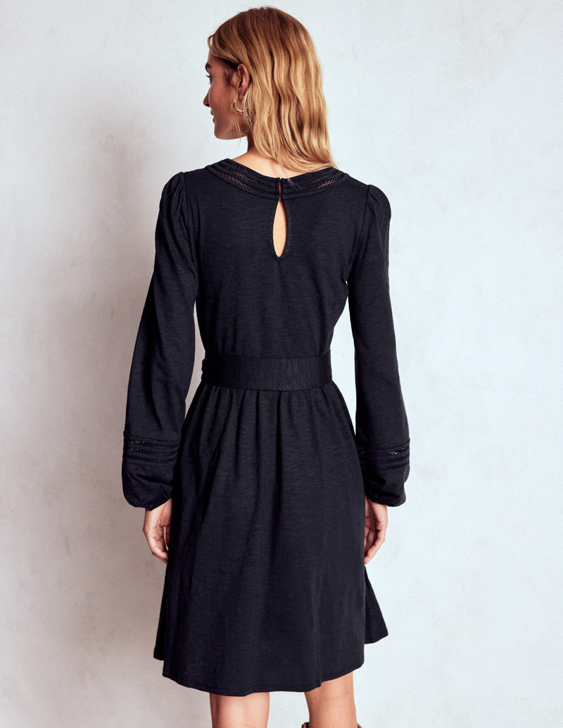 Athina Trim Insert Short Dress-Navy 4