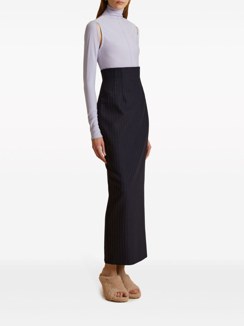 KHAITE The Loxley pinstriped pencil skirt outlook