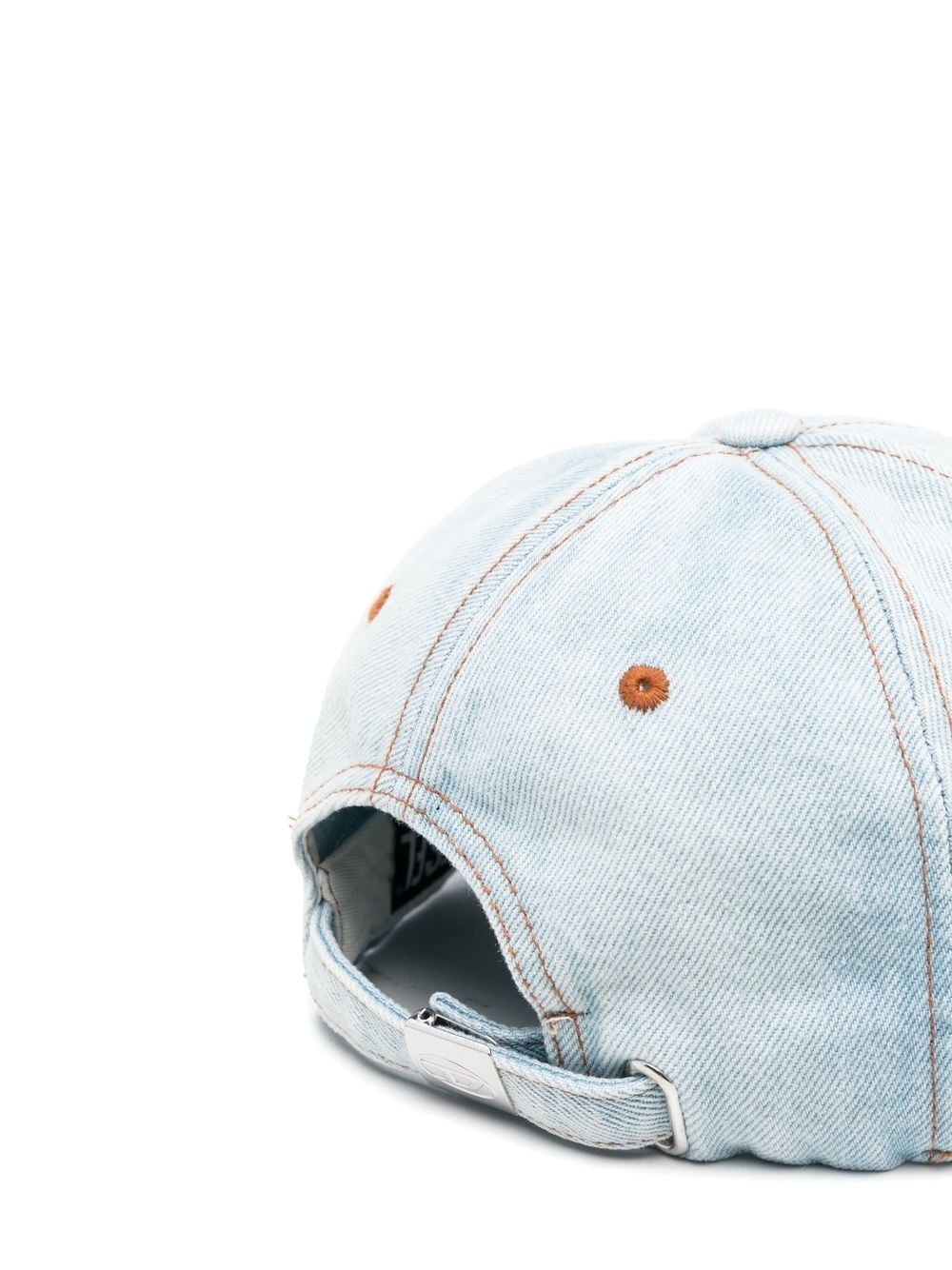 logo-embroidered light wash cap - 2