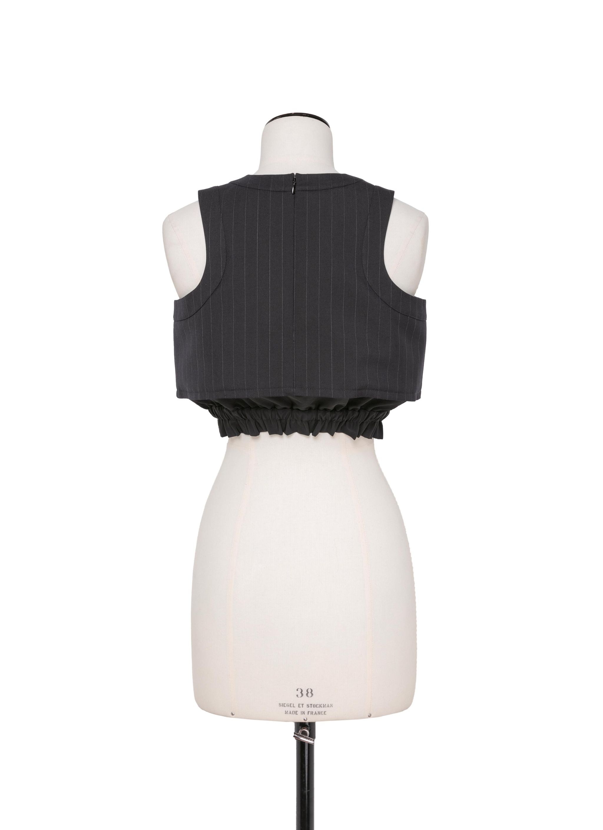 Chalk Stripe Cropped Tank Top - 4