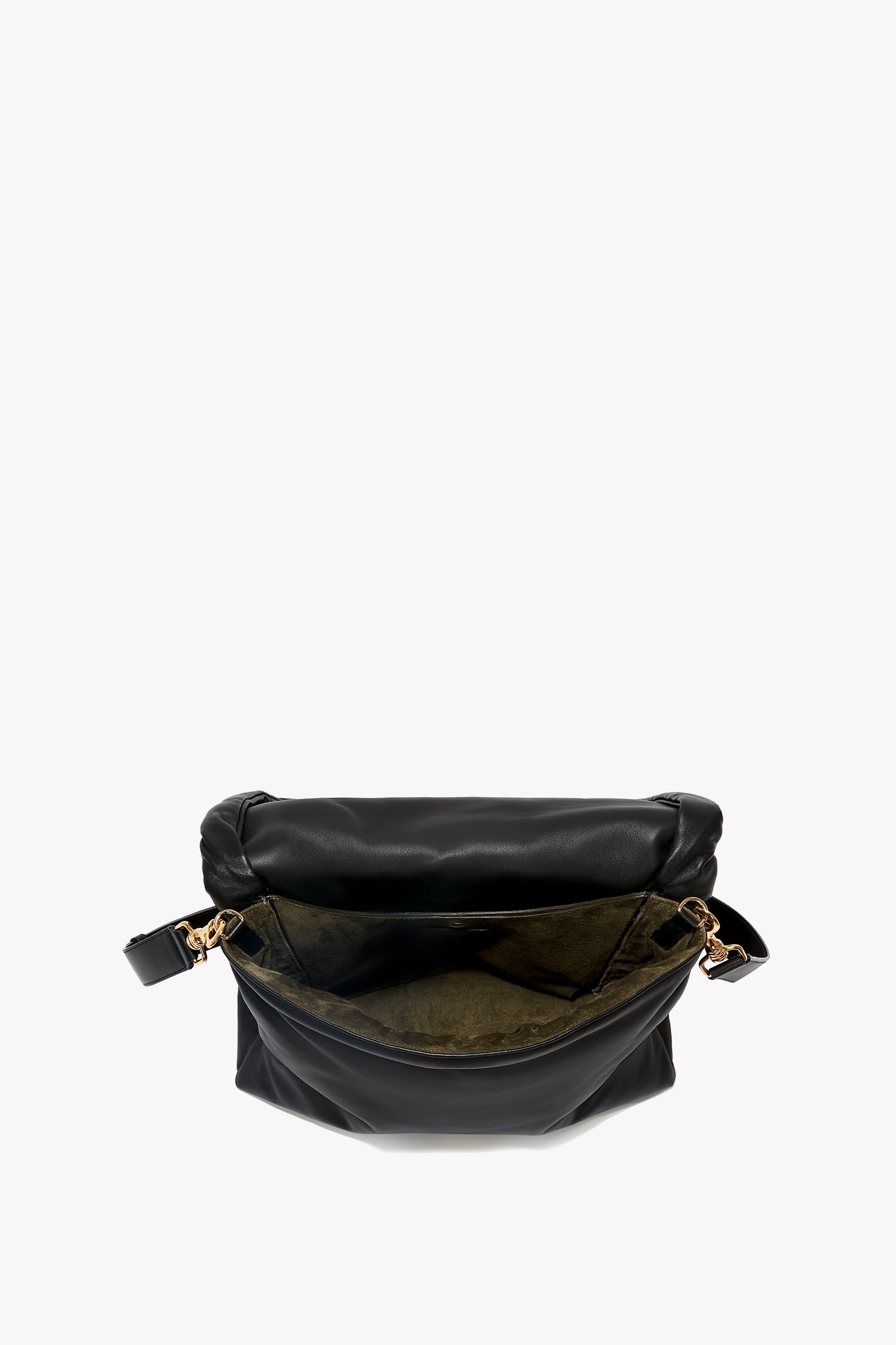 Puffy Jumbo Chain Pouch In Black Leather - 5