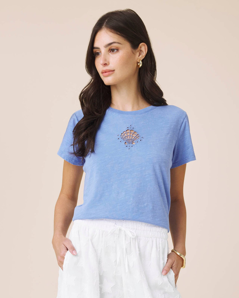 Splendid Seashell Embroidered Tee outlook