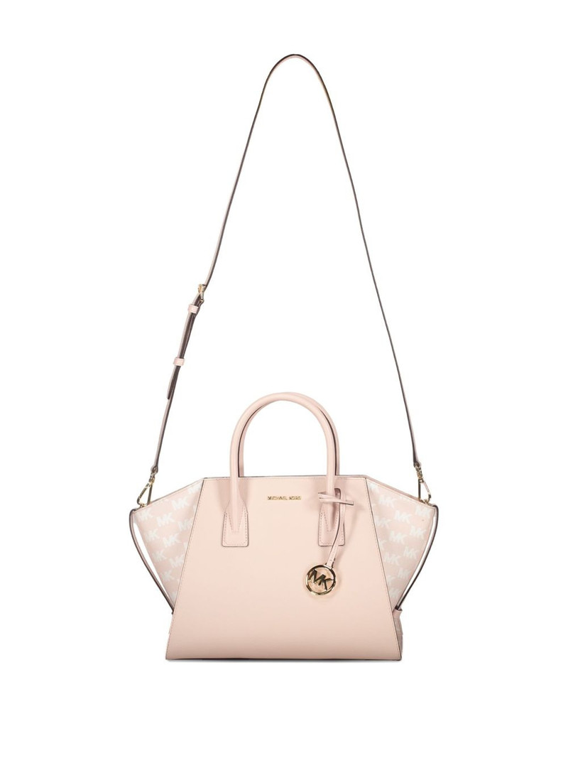 Avril logo-plaque leather tote bag 5