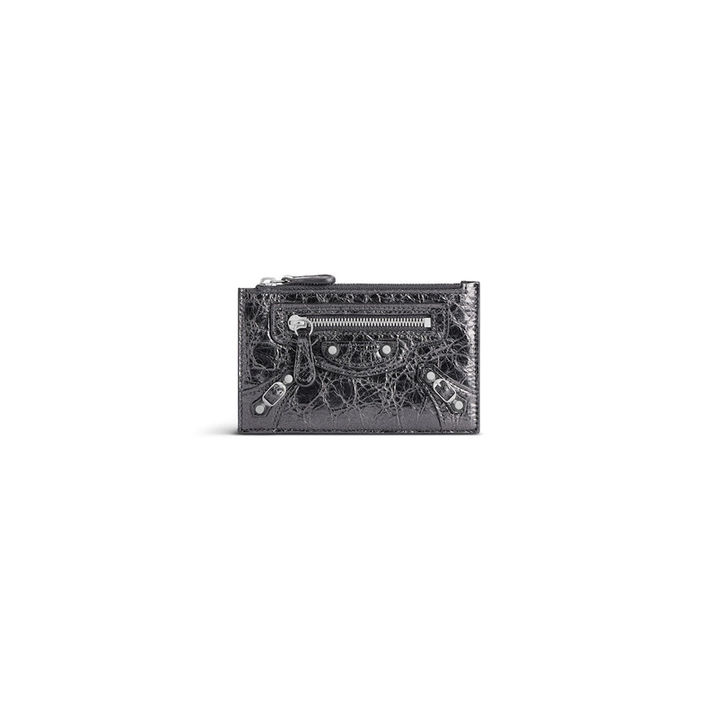 Women's Le City Long Coin And Card Holder Metallized  in Steel Grey 1