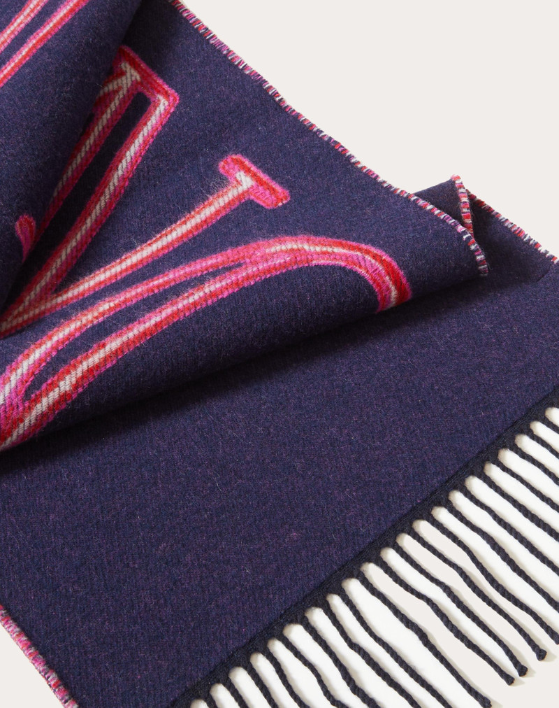 Valentino WOOL AND CASHMERE NEON UNIVERSE SCARF outlook
