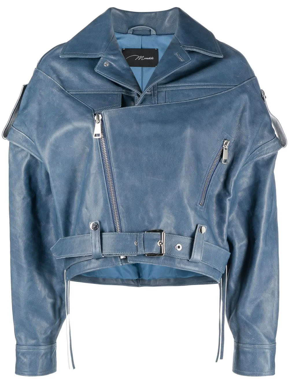 calf leather biker jacket - 1