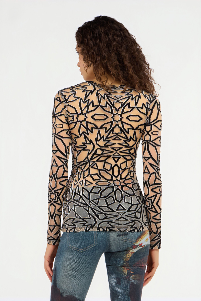 Geometric Multicolor Pattern Sweater 4