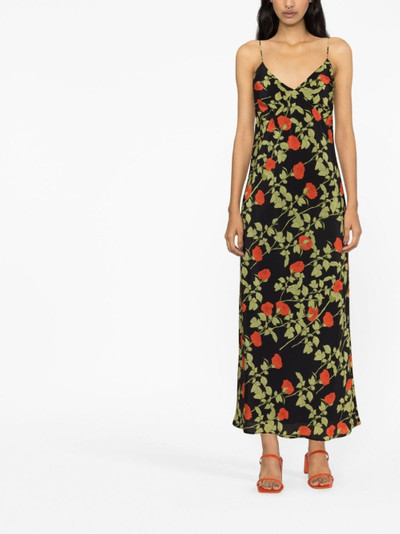 BERNADETTE Jeannette rose-print silk maxi dress outlook