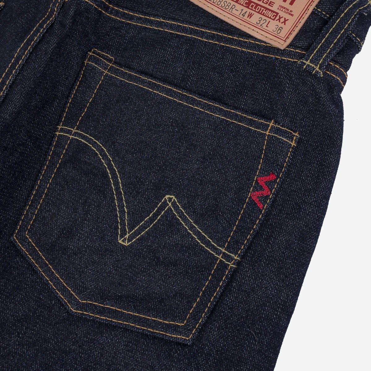 IH-888SBR-14 14oz Broken Twill Selvedge Denim Medium/High Rise Tapered Cut Jeans - Indigo - 7