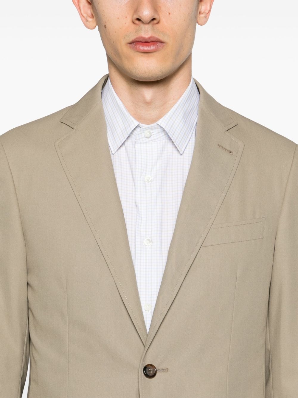 single-breasted cotton blazer - 5