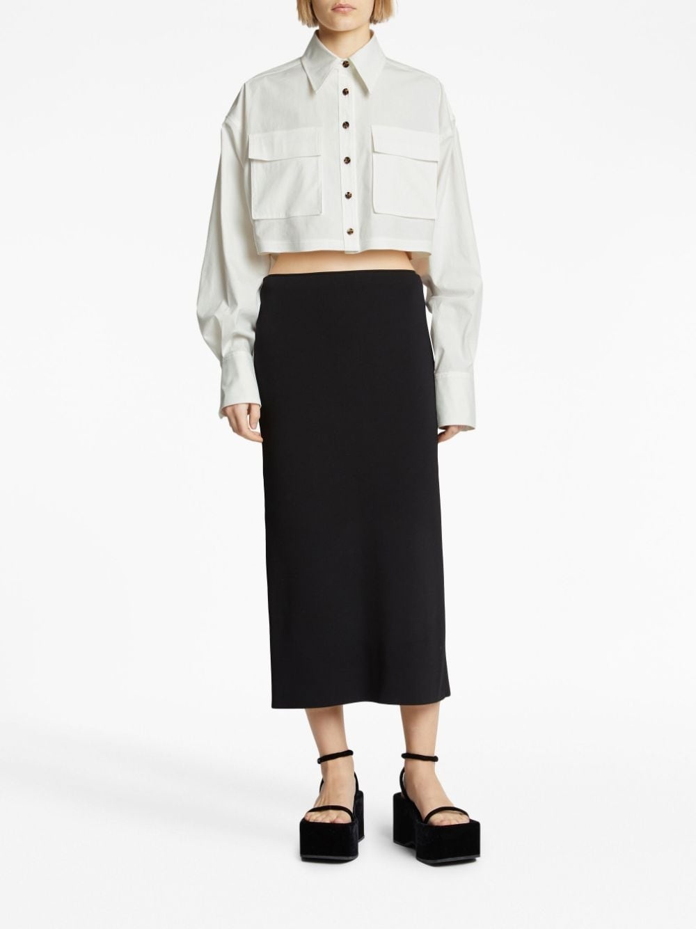 poplin cropped shirt - 2