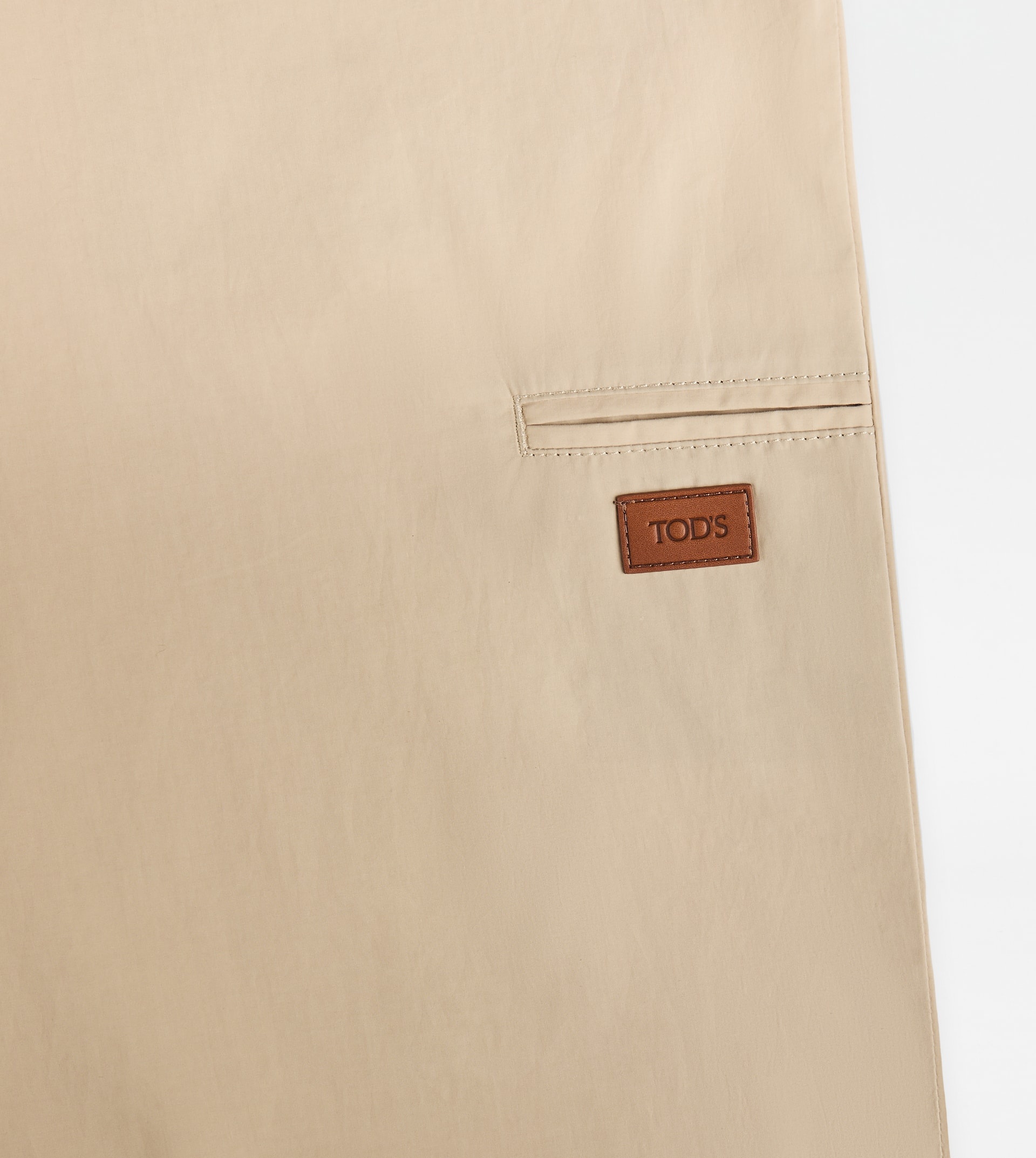 WORK PANTS IN RESIN-COATED POPLIN - BEIGE - 3