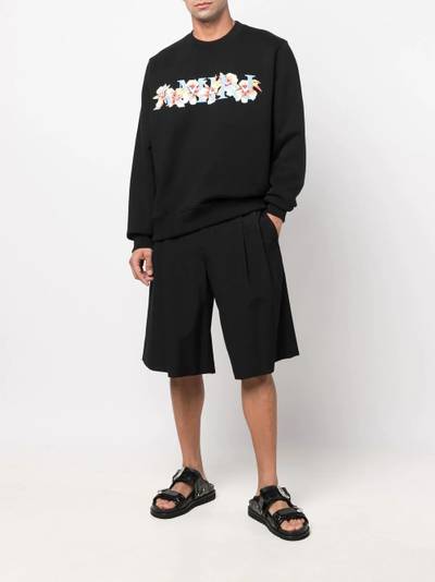 AMIRI floral-logo print cotton sweatshirt outlook