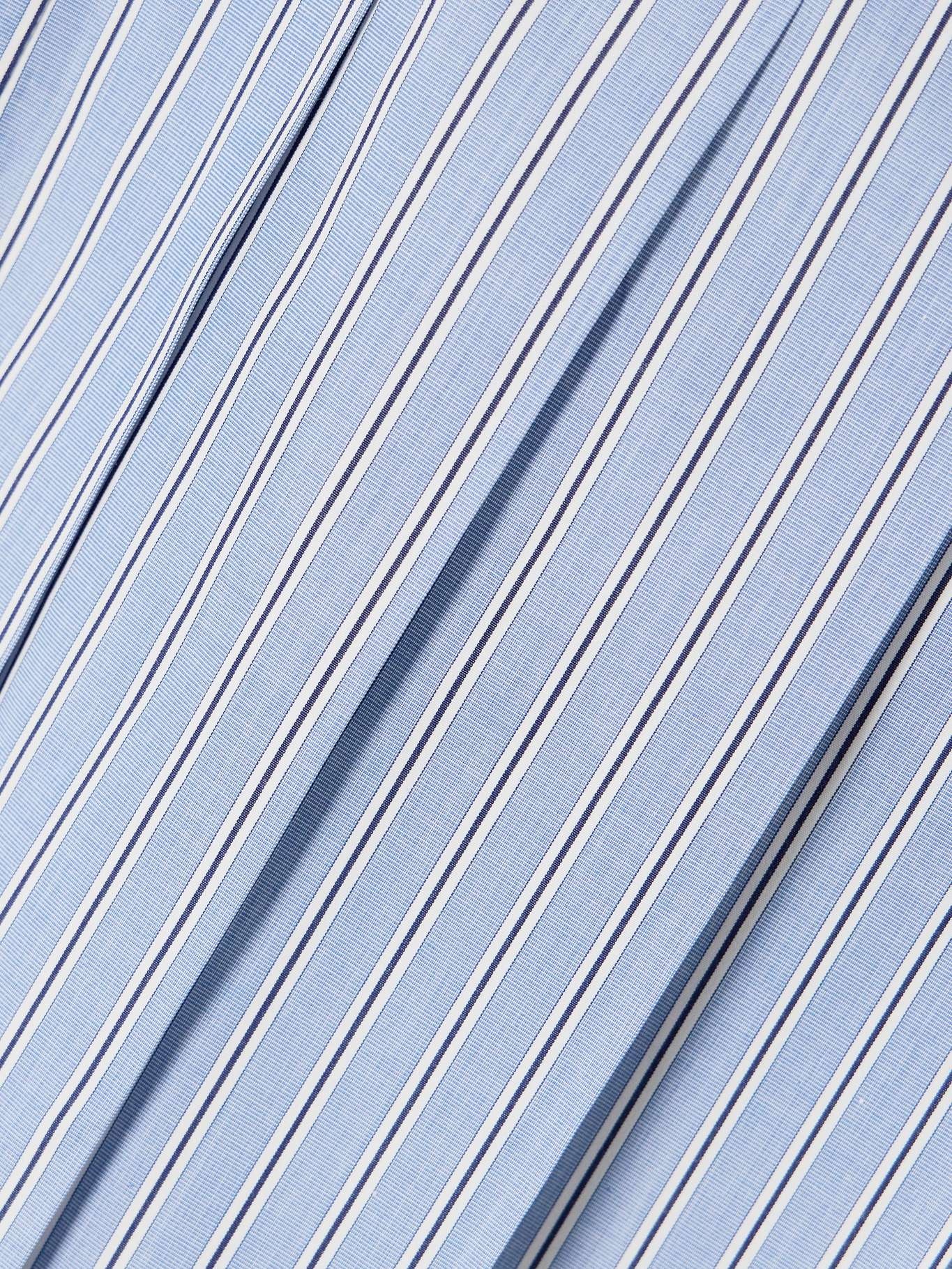 Pleated striped cotton-poplin shirt - 4