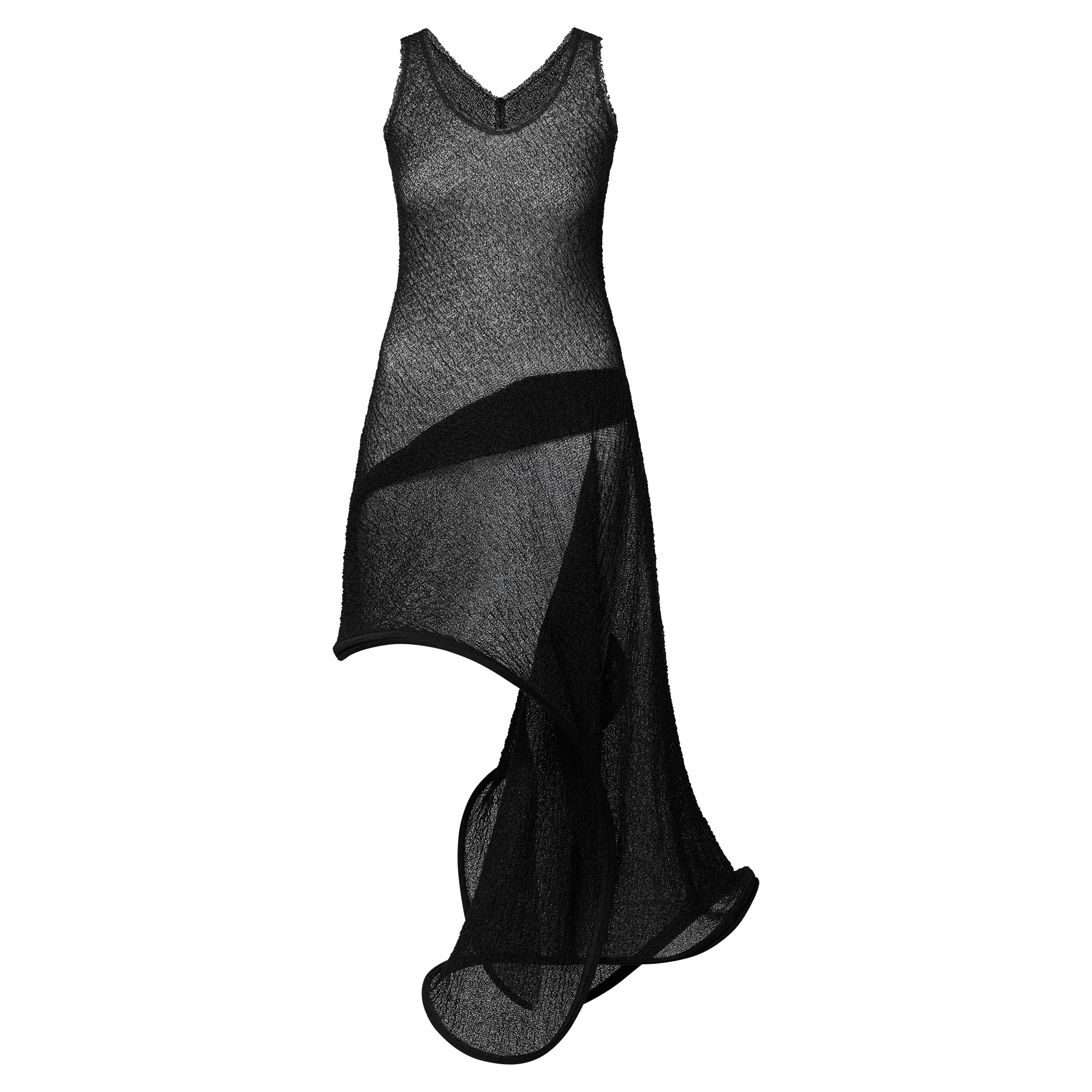 Sculptural Hem Mesh Dress - 1