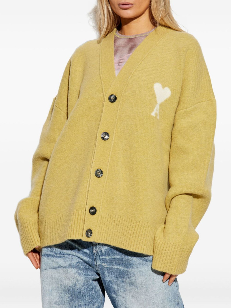AMI Paris Ami De Coeur logo cardigan outlook