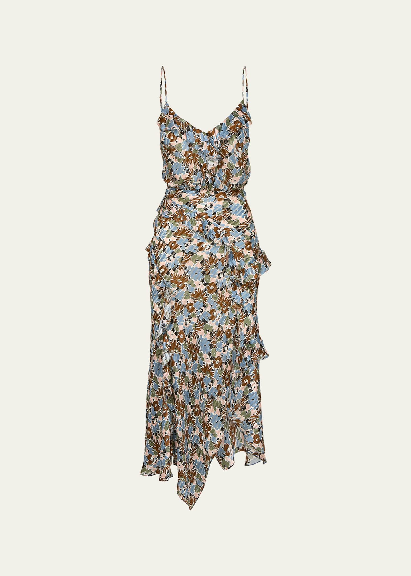 Avenel Floral Ruffled Midi Dress - 1