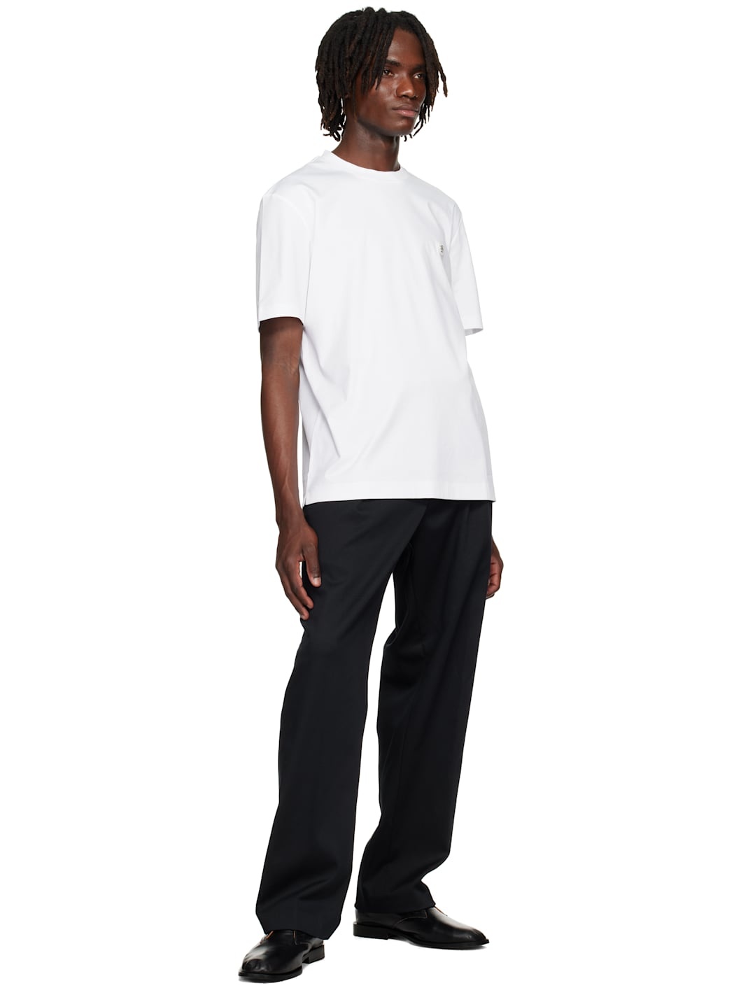 White Regular-Fit Monogram Print T-shirt - 4