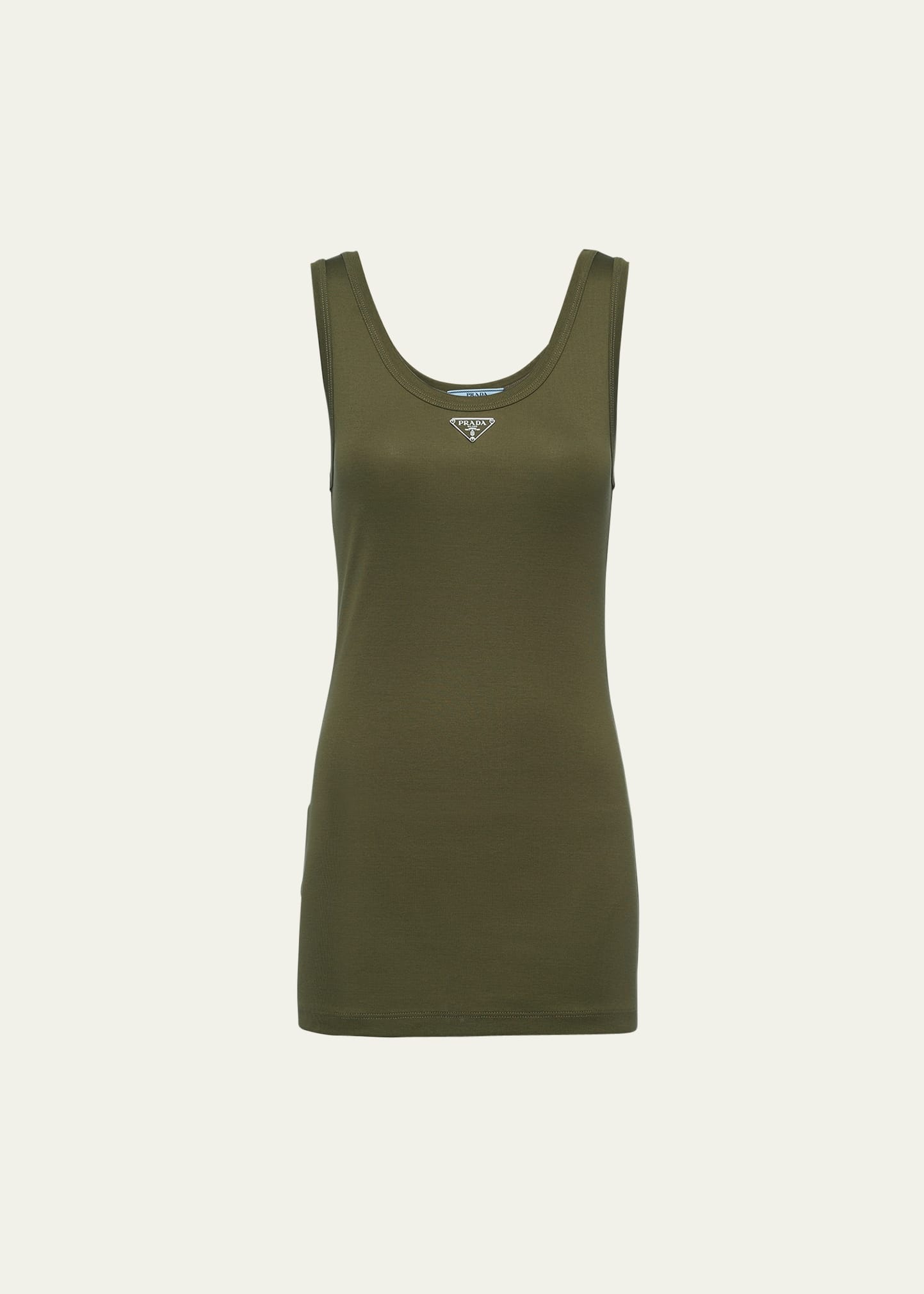 Metal Logo Ribbed Jersey Tank Top - 1