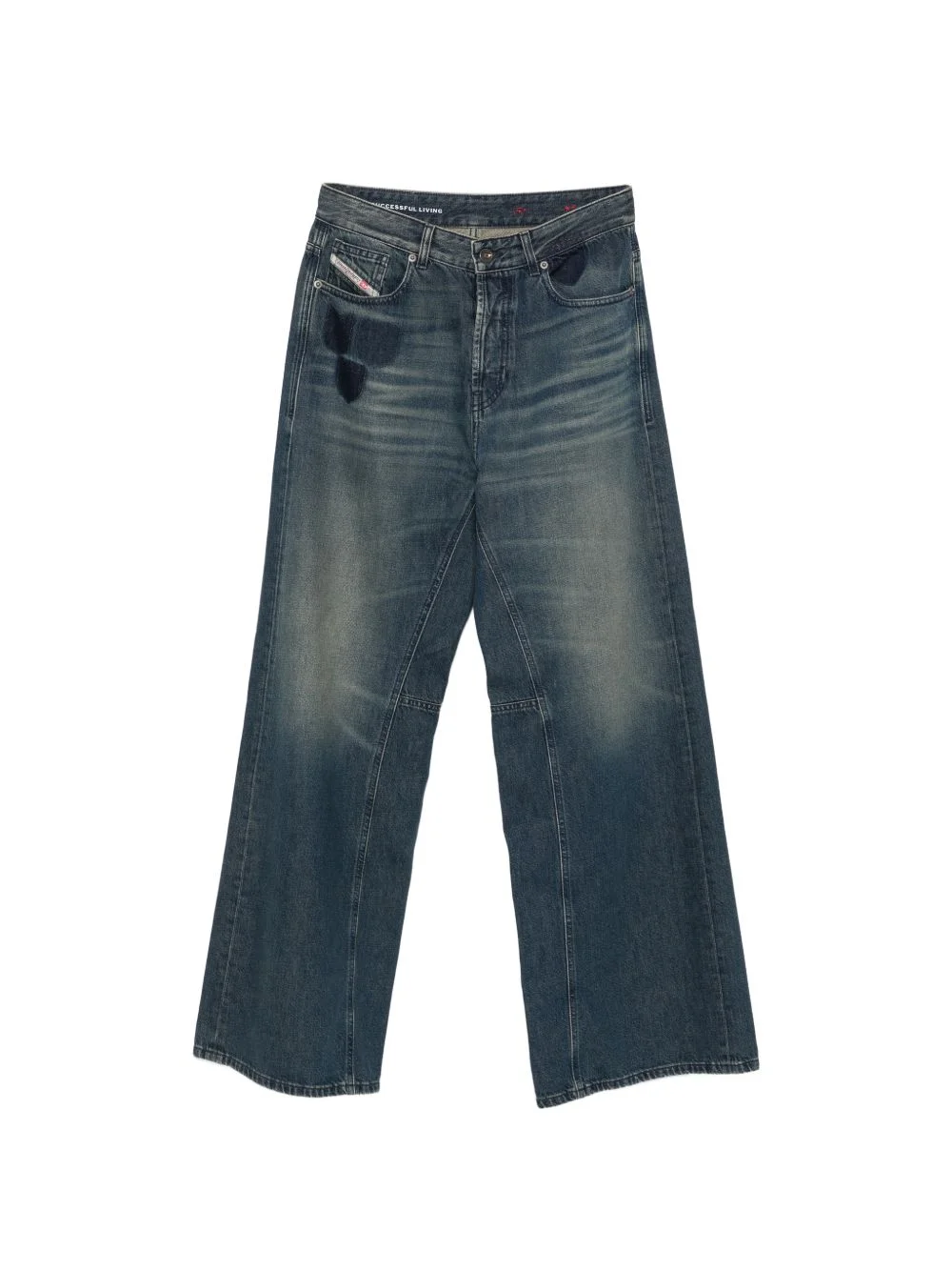 faded wide-leg jeans - 1