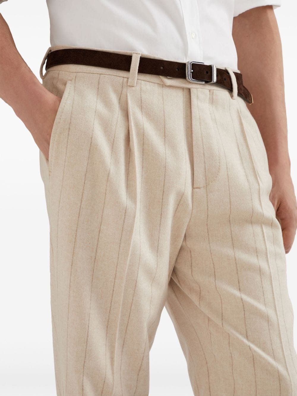 striped tapered trousers - 5