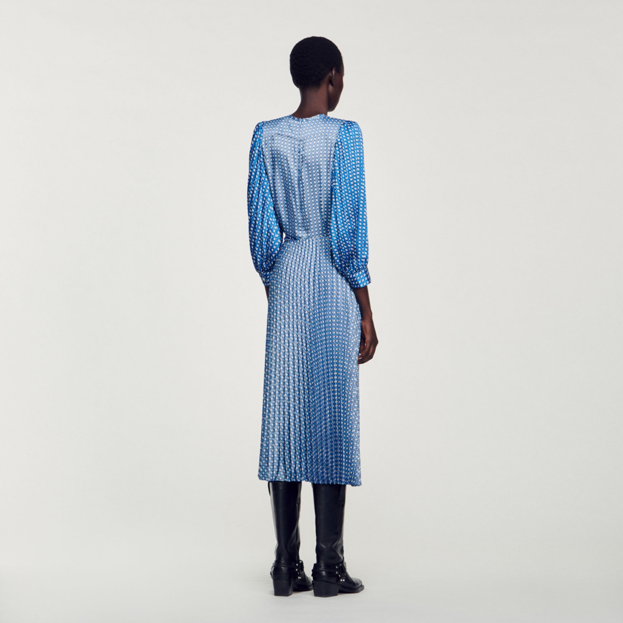 LONG TIE-PRINT DRESS - 6
