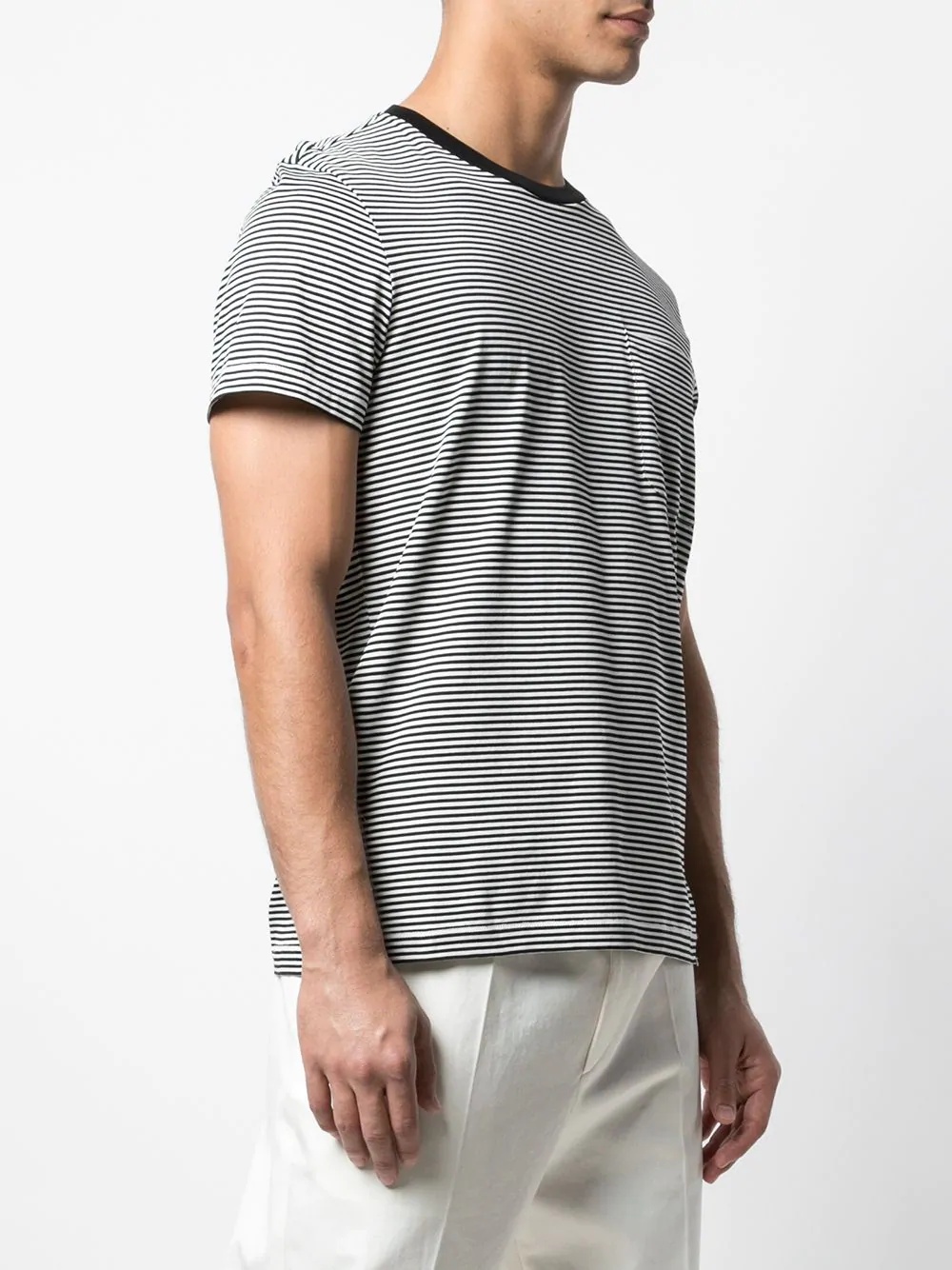 striped-print crew neck T-shirt  - 3