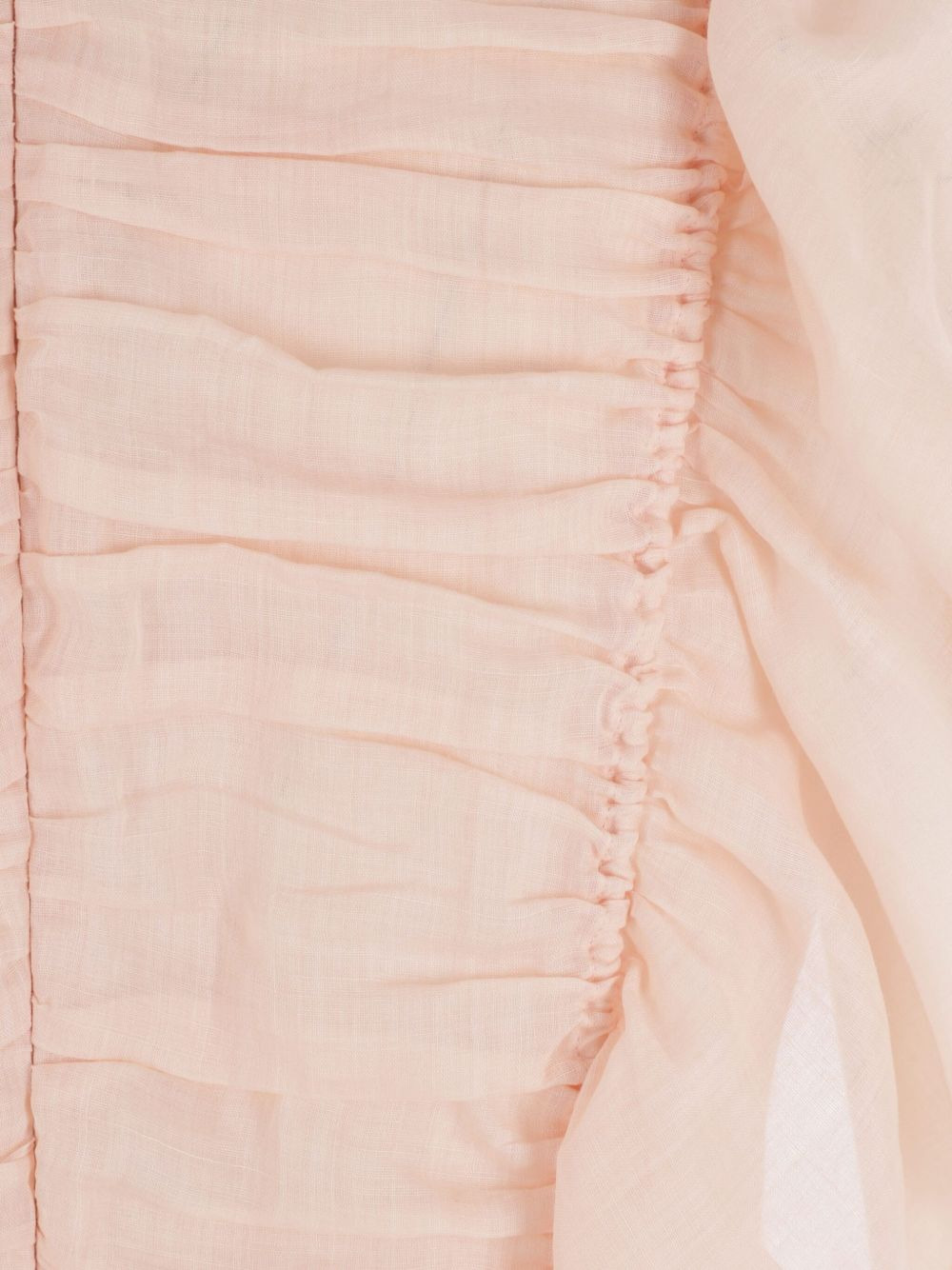 ruffle-trim ramie top - 5