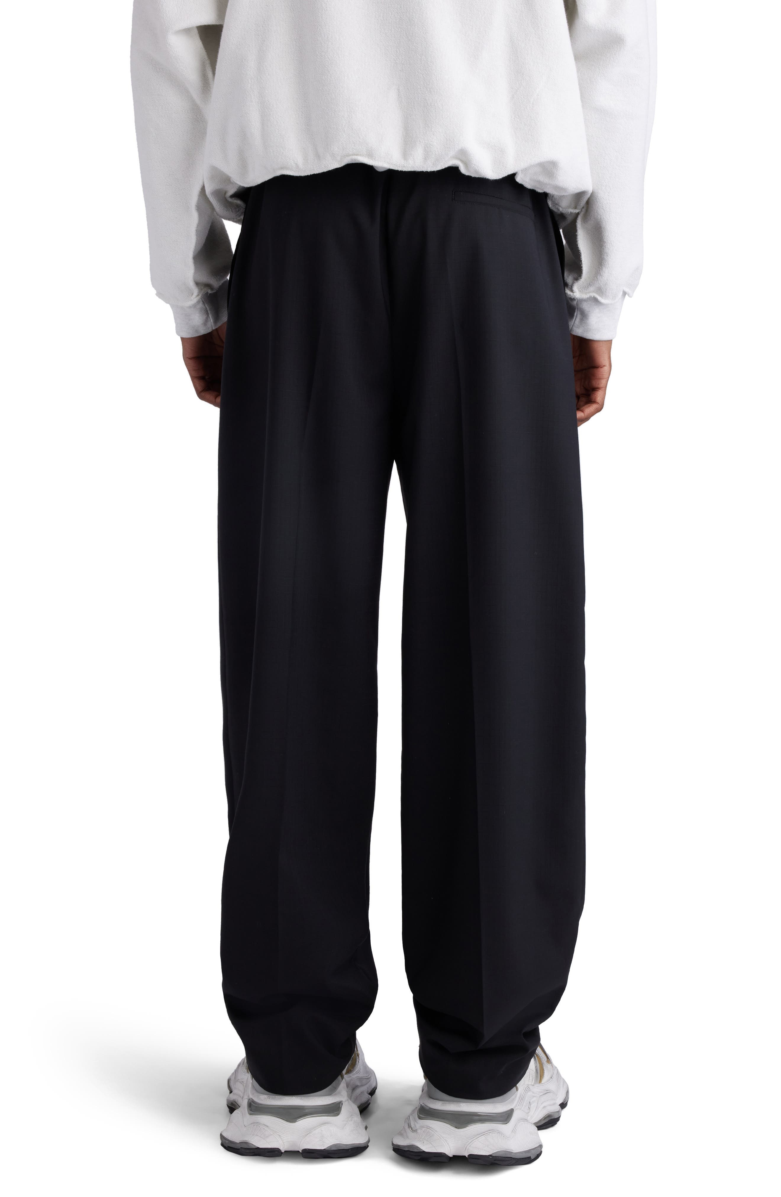 Elastic Waist Wool Ripstop Pants - 3