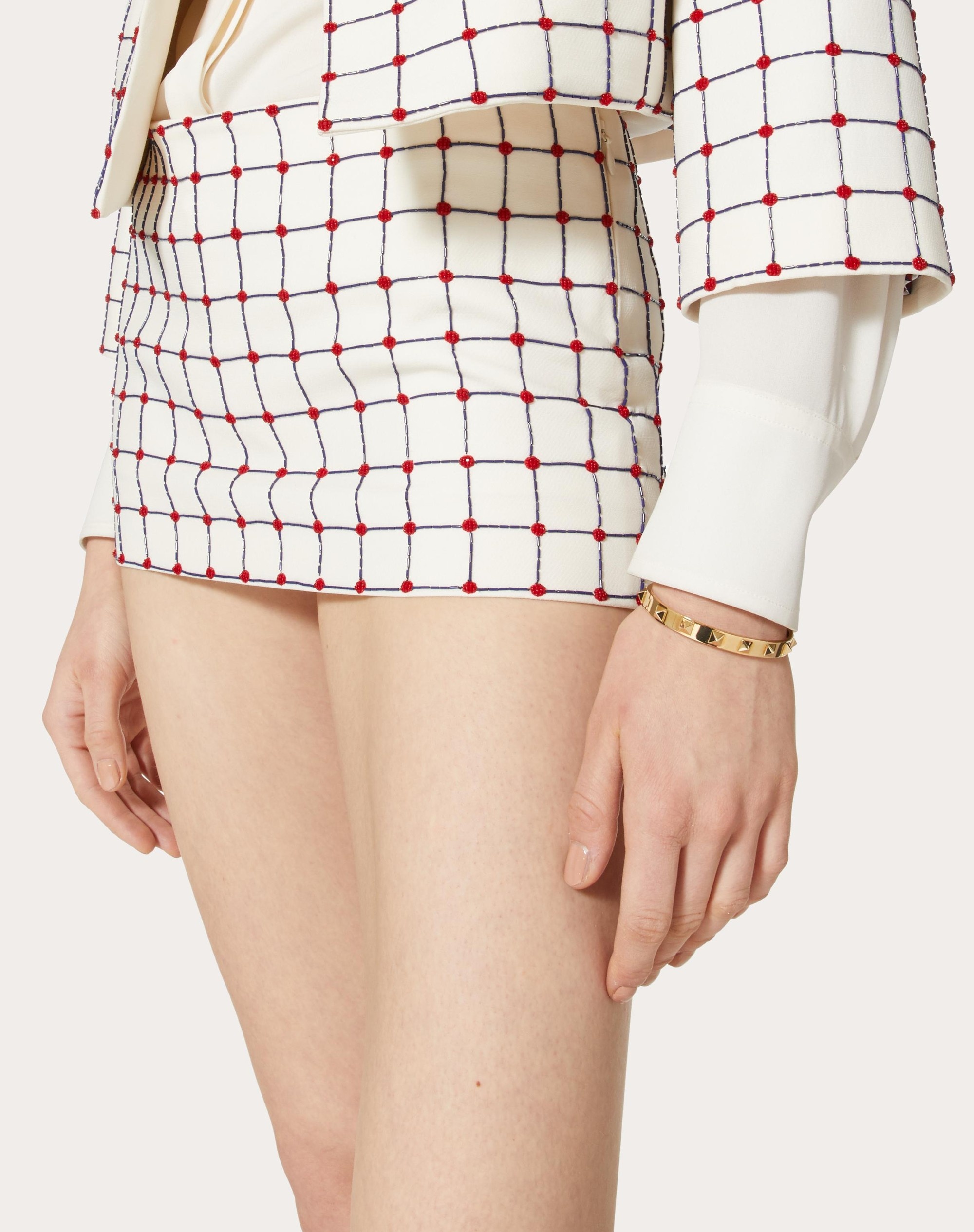 EMBROIDERED CREPE COUTURE SKORT - 5